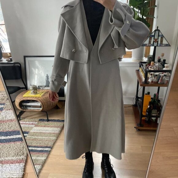 Grey wool coat dress set - Picture 3 of 8